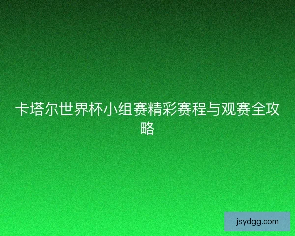 卡塔尔世界杯小组赛精彩赛程与观赛全攻略