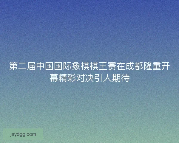 第二届中国国际象棋棋王赛在成都隆重开幕精彩对决引人期待