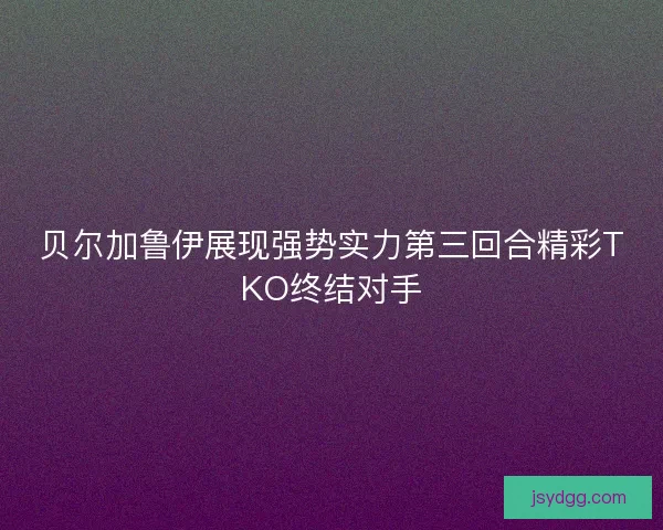 贝尔加鲁伊展现强势实力第三回合精彩TKO终结对手